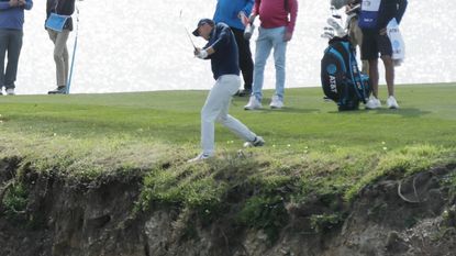 Jordan Spieth on the cliff edge at Pebble Beach