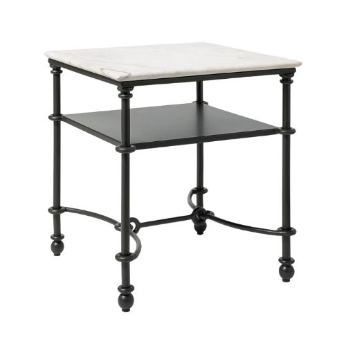 Metal and Marble Accent Table