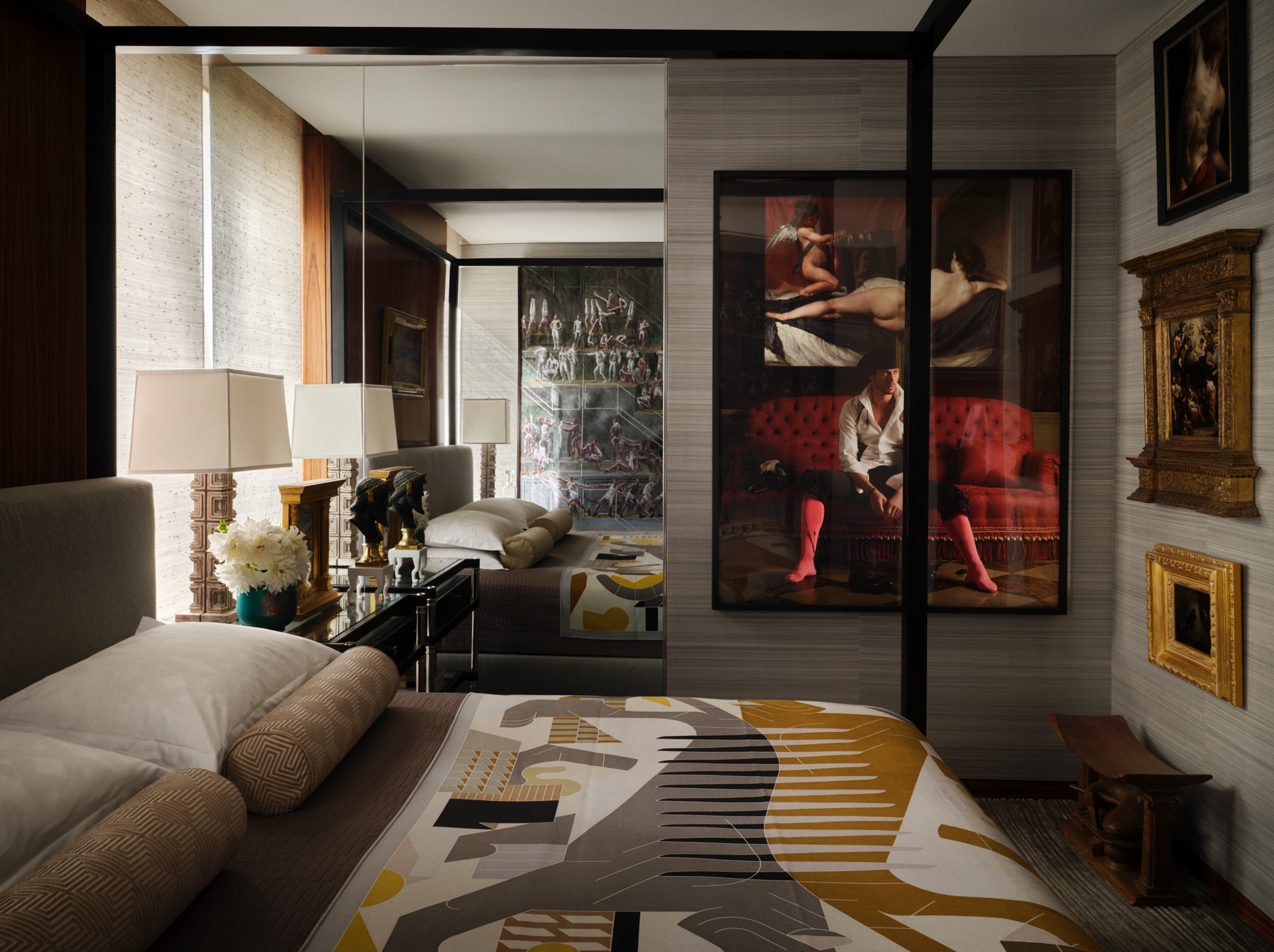 interiors of an art filled Las Vegas house