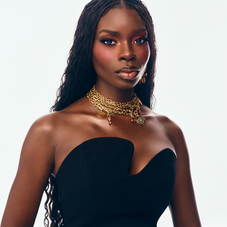 Olandria Carthen in the Pat McGrath x Pandora campaign.