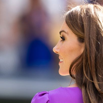 Catherine, Princess of Wales during the trophy ceremony for the Mens Singles Final at The Wimbledon Lawn Tennis Championship at the All England Lawn and Tennis Club at Wimbledon on July 14th, 2024 in London, England.