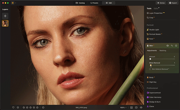 AI editing tools in Luminar Neo