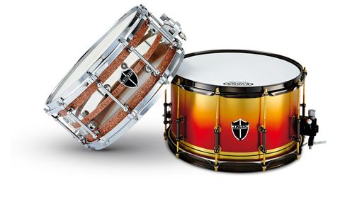 With its dramatically finished brass-to-red fade shell (right), this 14"x8" brass drum is a true individual