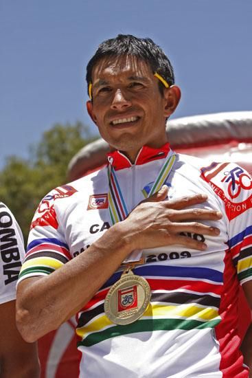Gregorio Ladino claimed the gold medal in the elite men's road race at the Panamerican Championships.