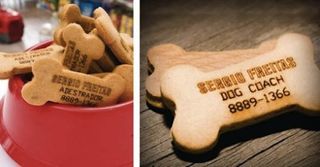 business cards in shape of dog treats