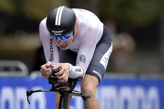 Leo Appelt of Germany in action during the Junior Mens Time Trial at the 2015 UCI Road World Cycling Championships