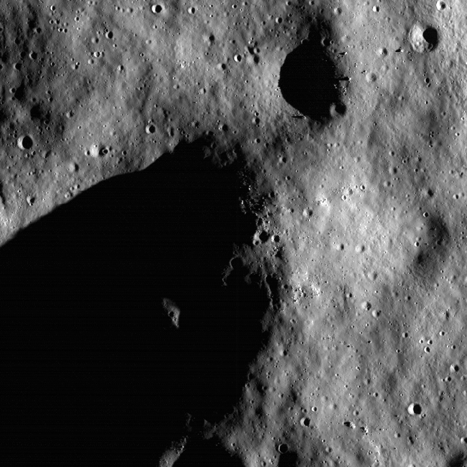 Rim of Shackleton Crater near the Lunar South Pole 