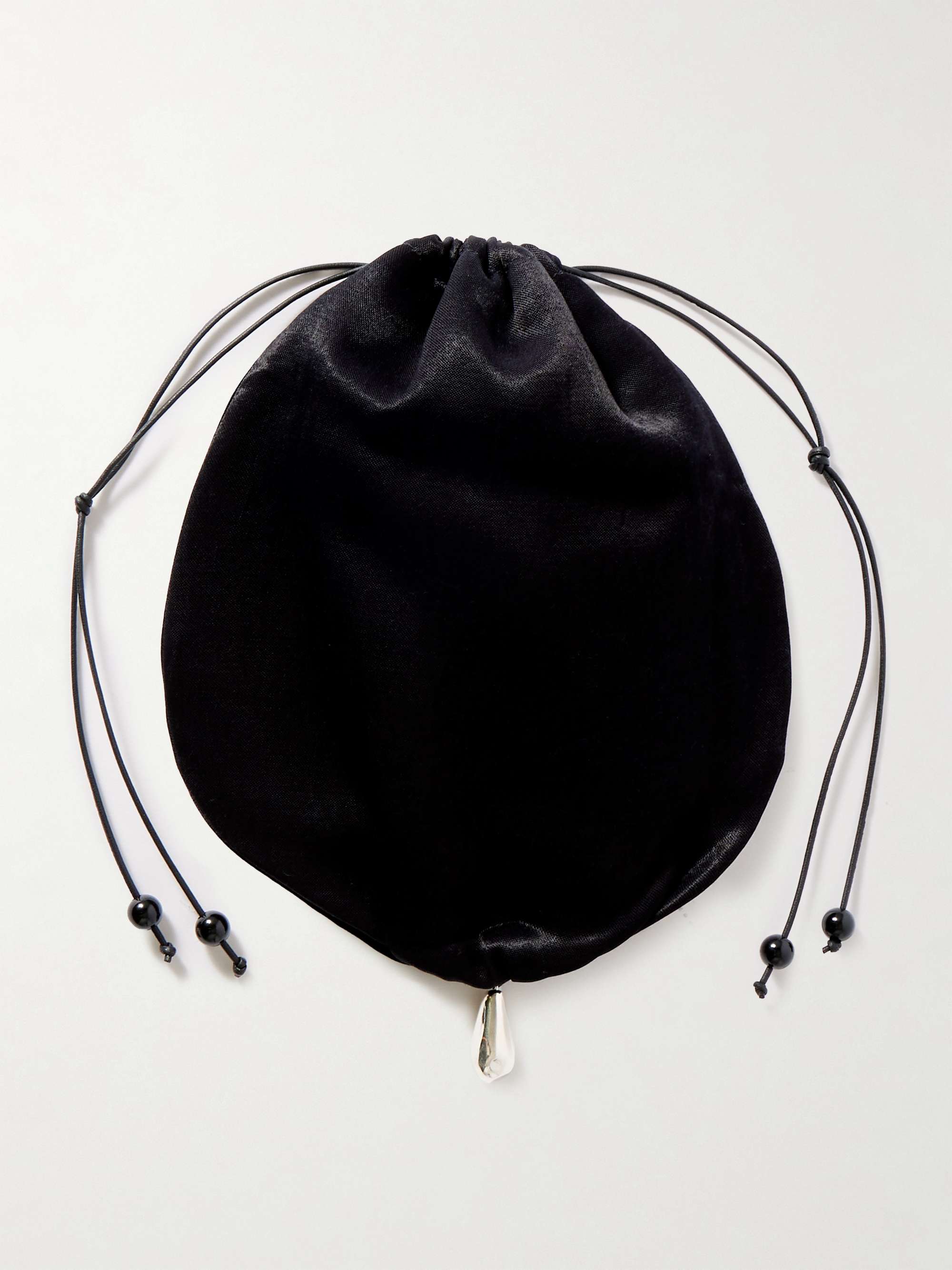 Teardrop Embellished Satin Pouch