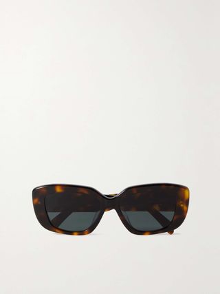 Celine Eyewear, Triomphe Rectangular-Frame Tortoiseshell Acetate Sunglasses