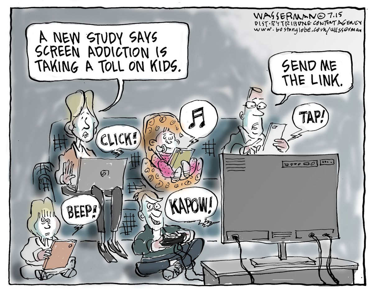Editorial cartoon Technology Screens The Week