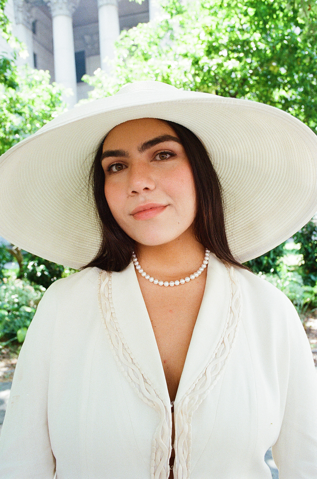 Who What Wear editor Ana Escalante shows of her glowing bridal makeup.