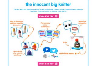 The 'innocent big knitter' uses JavaScript for its functionality
