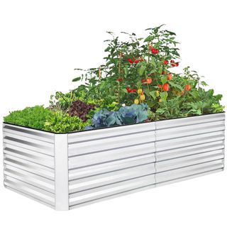  Galvanized Raised Garden Bed Metal Outdoor Elevated Planter Box