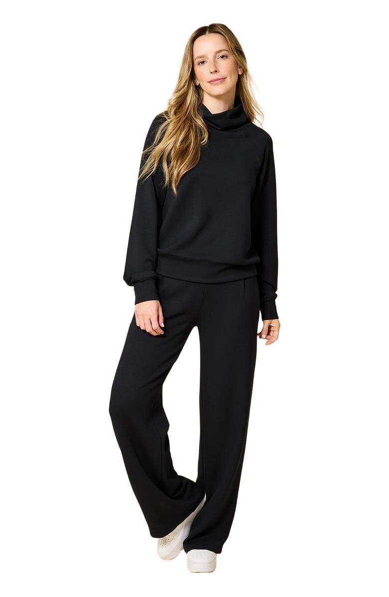 Athleisure Mock Neck and Pleated Pant Set
