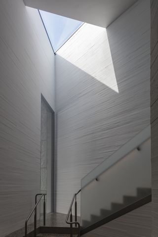 Grey indoor staircase