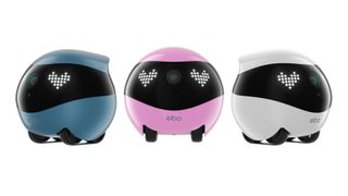 Enabot EBO Air 2 in blue, pink and white