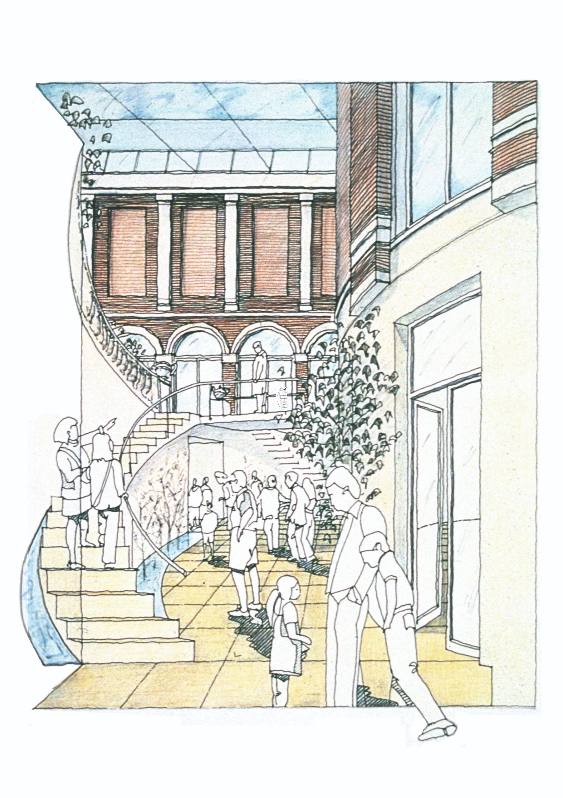 Wallace Collection, Interior Courtyard Sketch