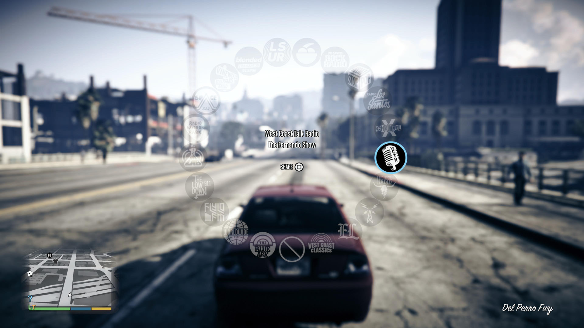 Selecting the talk radio station in Grand Theft Auto 5