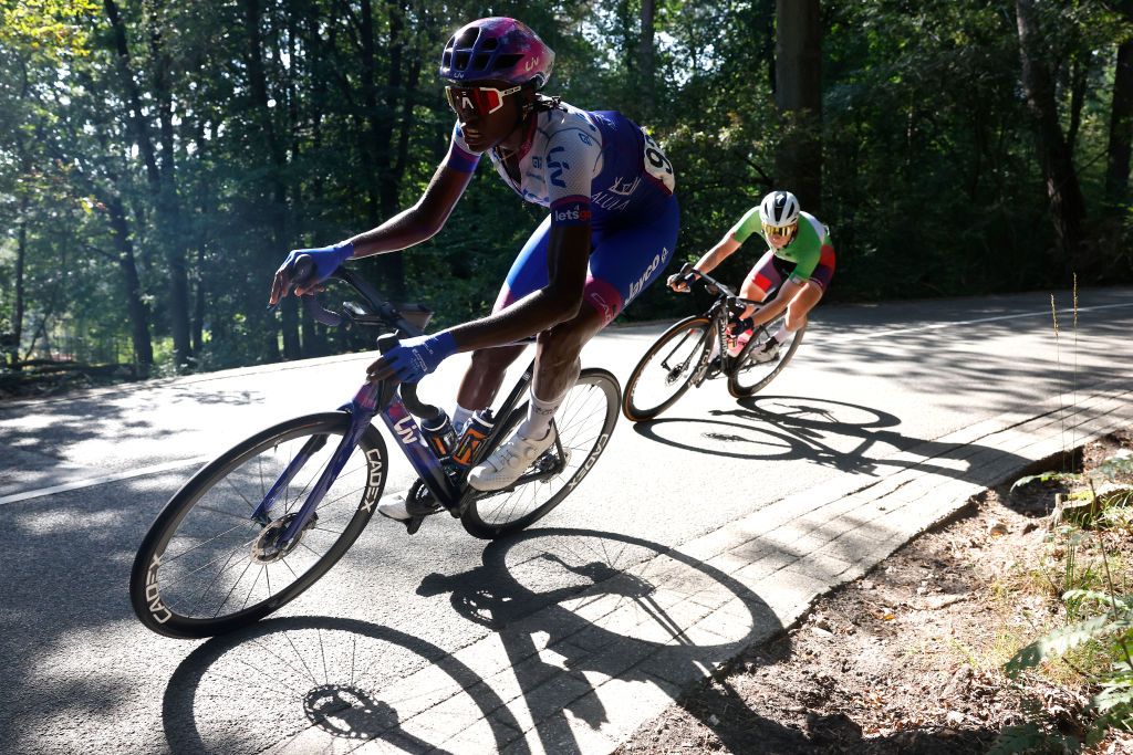 ARNHEM NETHERLANDS SEPTEMBER 10 Teniel Campbell of Trinidad Tobago and Team JaycoAlula competes during the 25th Simac Ladies Tour 2023 Stage 5 a 1503km stage from Arnhem to Arnhem UCIWWT on September 10 2023 in Arnhem Netherlands Photo by Bas CzerwinskiGetty Images