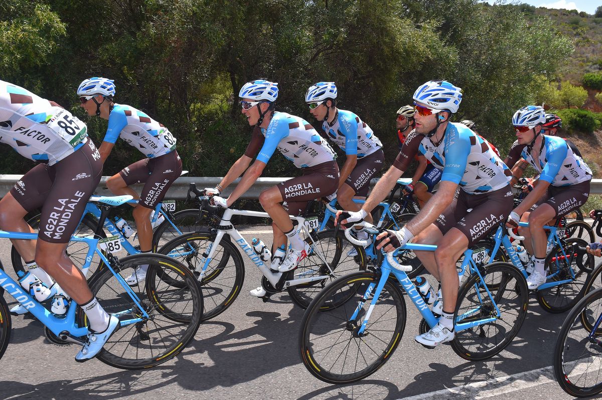 It's easy to spot Romain Bardet on his white AG2R La Mondiale Factor bike