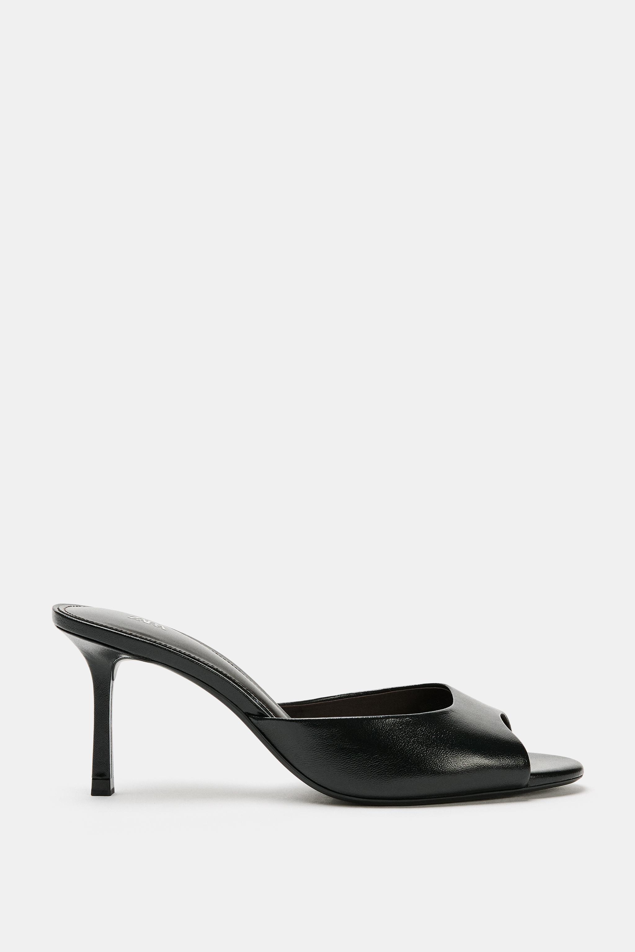 Leather Heeled Mules