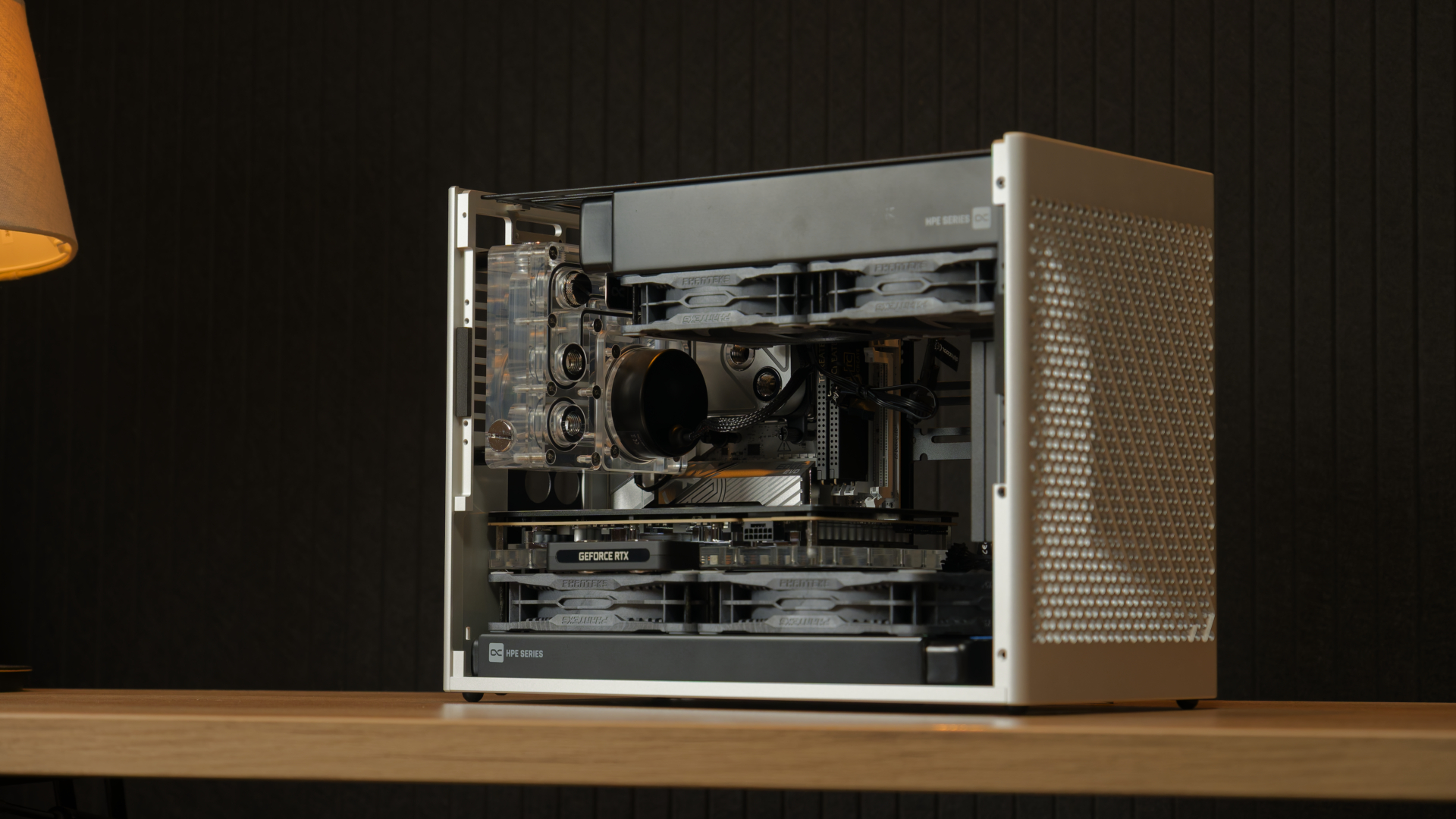 Greyscale ITX Build GPU Block Installation