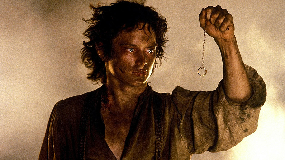 Frodo contemplating the Ring of Power in The Lord of the Rings: The Return of the King