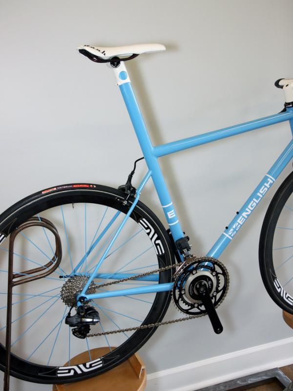 Rob English says he had to ovalize the seat tube himself on this road bike.