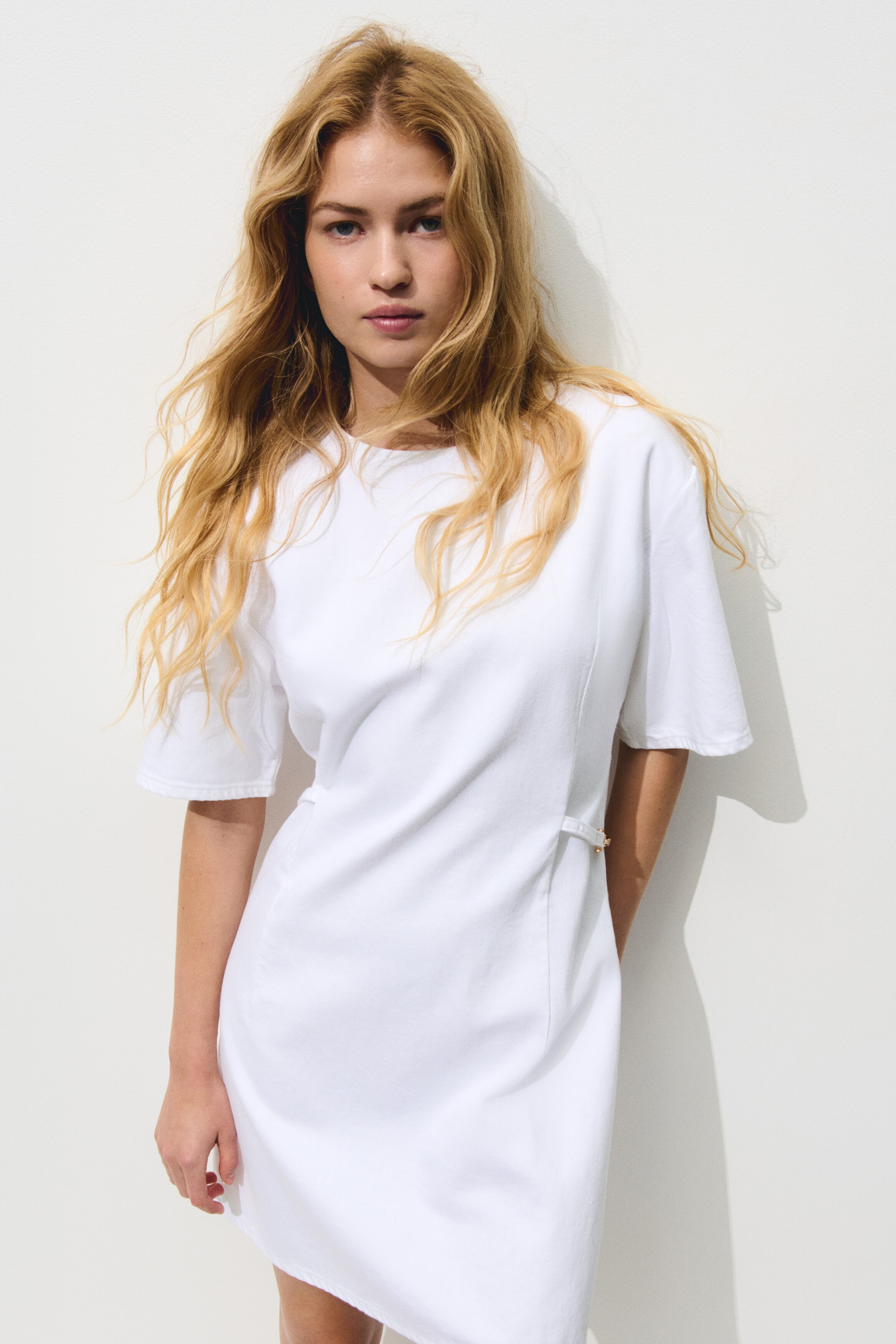 Buckle-Detail Denim Dress