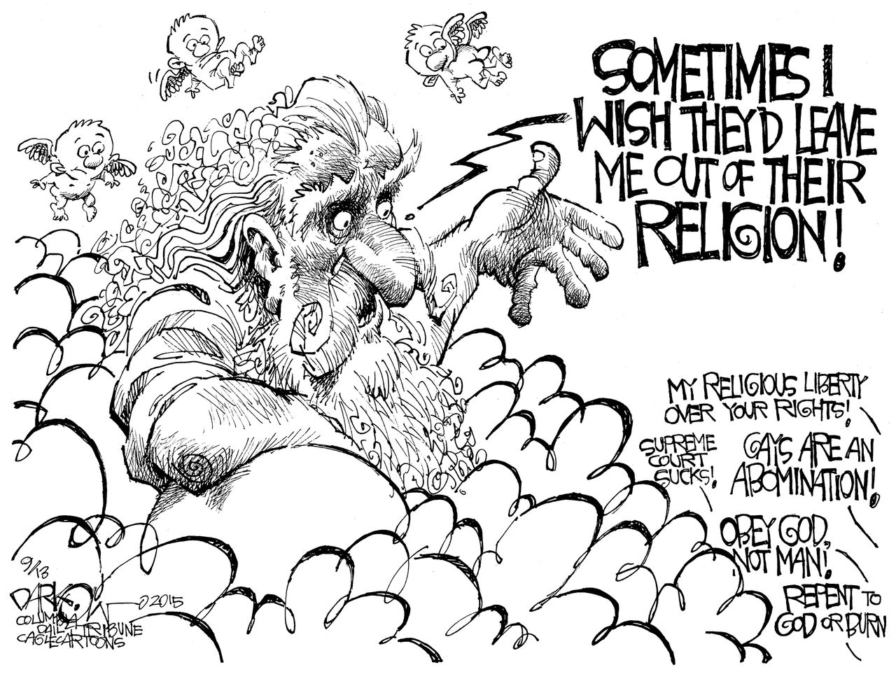 Editorial cartoon U.S. Religion