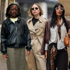 collage of women wearing spring jackets 