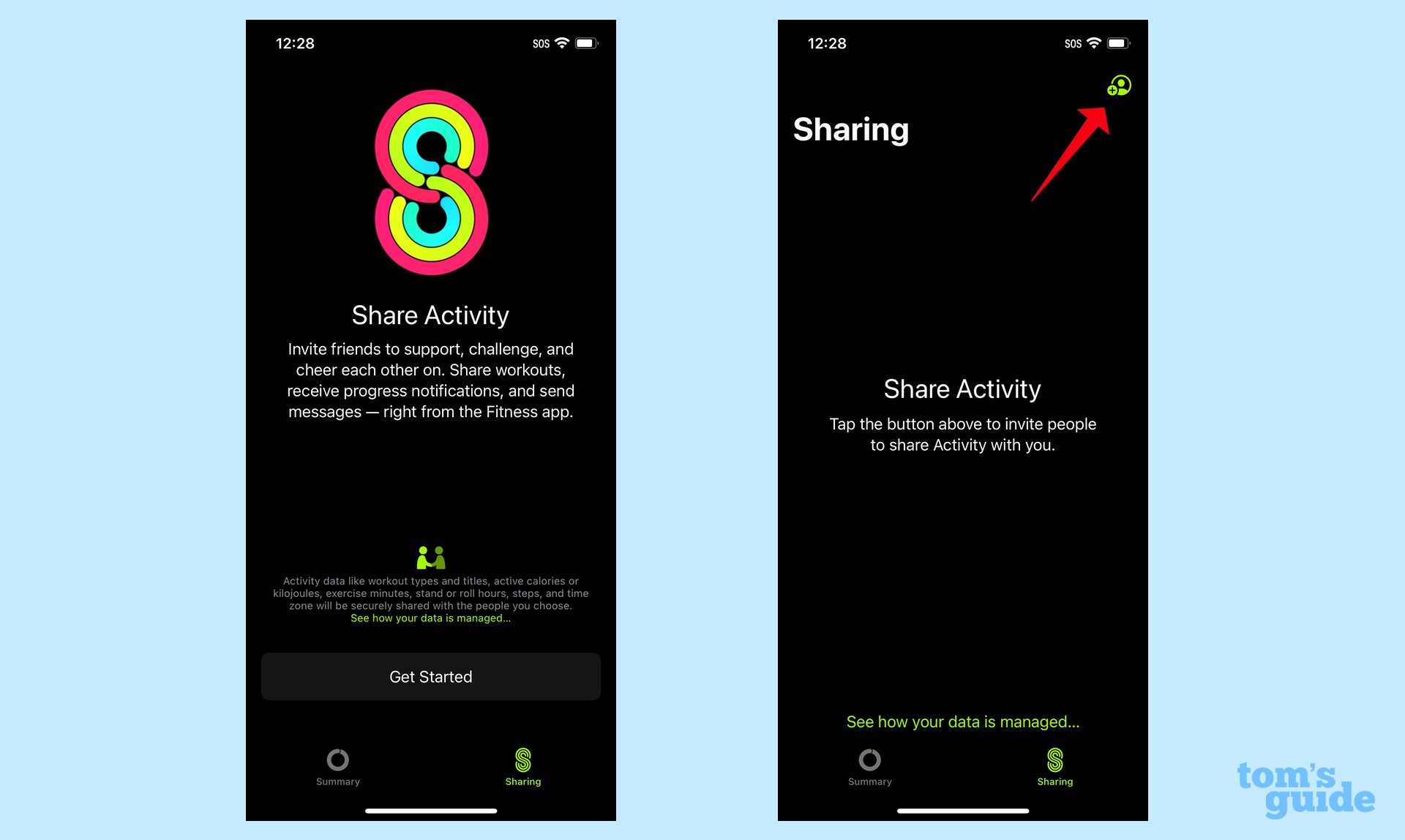 iOS 16 Fitness Sharing