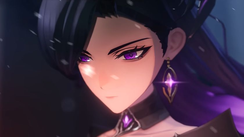 Duet Night Abyss screenshot of woman with purple eyes and black hair
