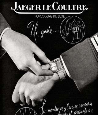 Poster ofJaeger-LeCoultre Reverso watch on wrist