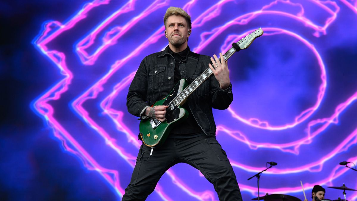 Mike Stringer of Spiritbox performs on the main stage during day two of Leeds Festival 2024 at Bramham Park on August 24, 2024 in Leeds, England