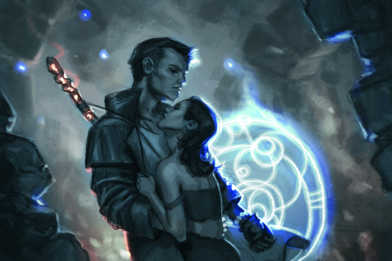 A sketch for book cover art by Dan Dos Santos