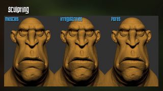 ZBrush was used extensively to add details to the character's face
