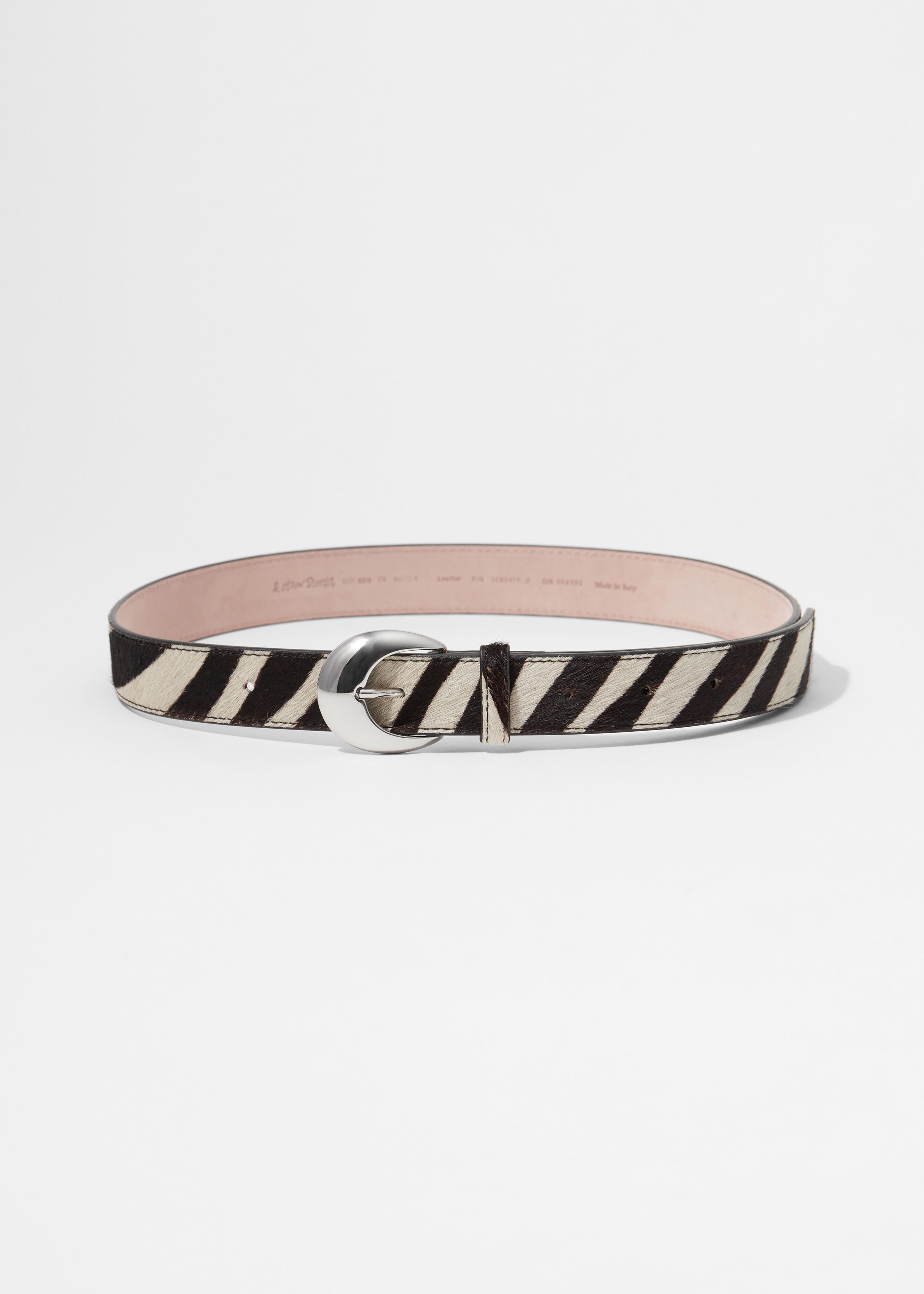 Cow-Print Leather Belt