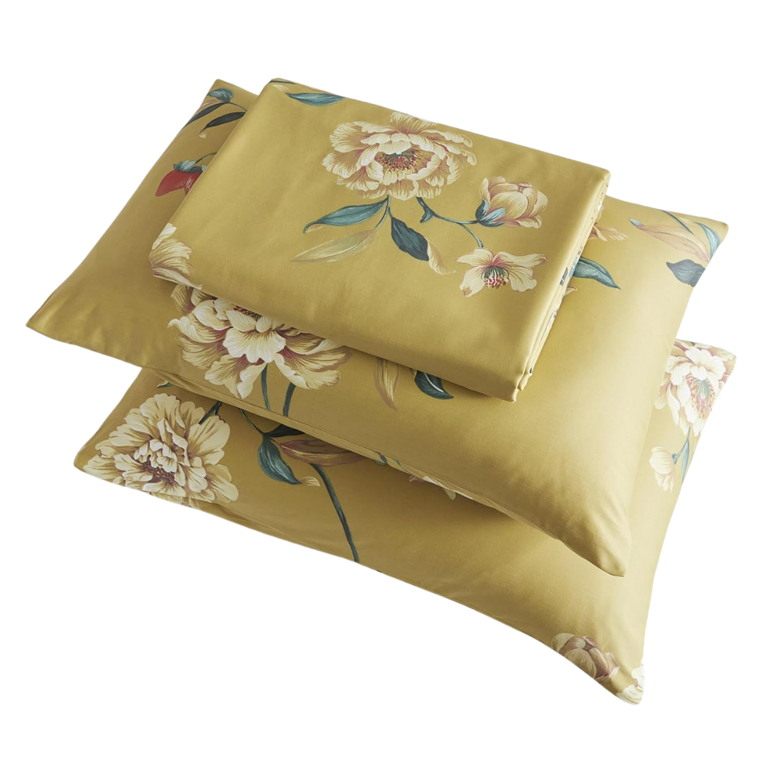 Yuheguoji Gold Duvet Cover Queen 100% Egyptian Cotton Peony Floral Duvet Cover 3 Pcs Set 1 Aesthetic Red Flower Duvet Cover With Zipper Ties 2 Pillowcases Garden Farmhouse Botanical Bedding