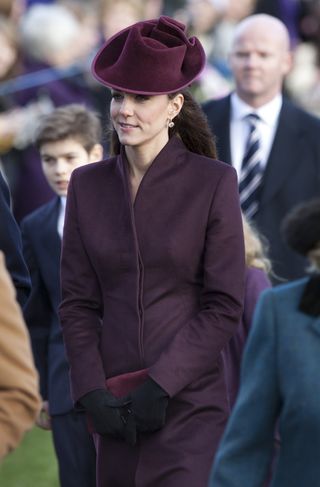 Duchess Of Cambridge Attends St Mary Magdalene Church, On The Royal Estate In Sandringham, Norfolk For The Christmas Day Church Service