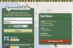 Sproutable makes finding nearby family-friendly restaurants and activities a breeze.