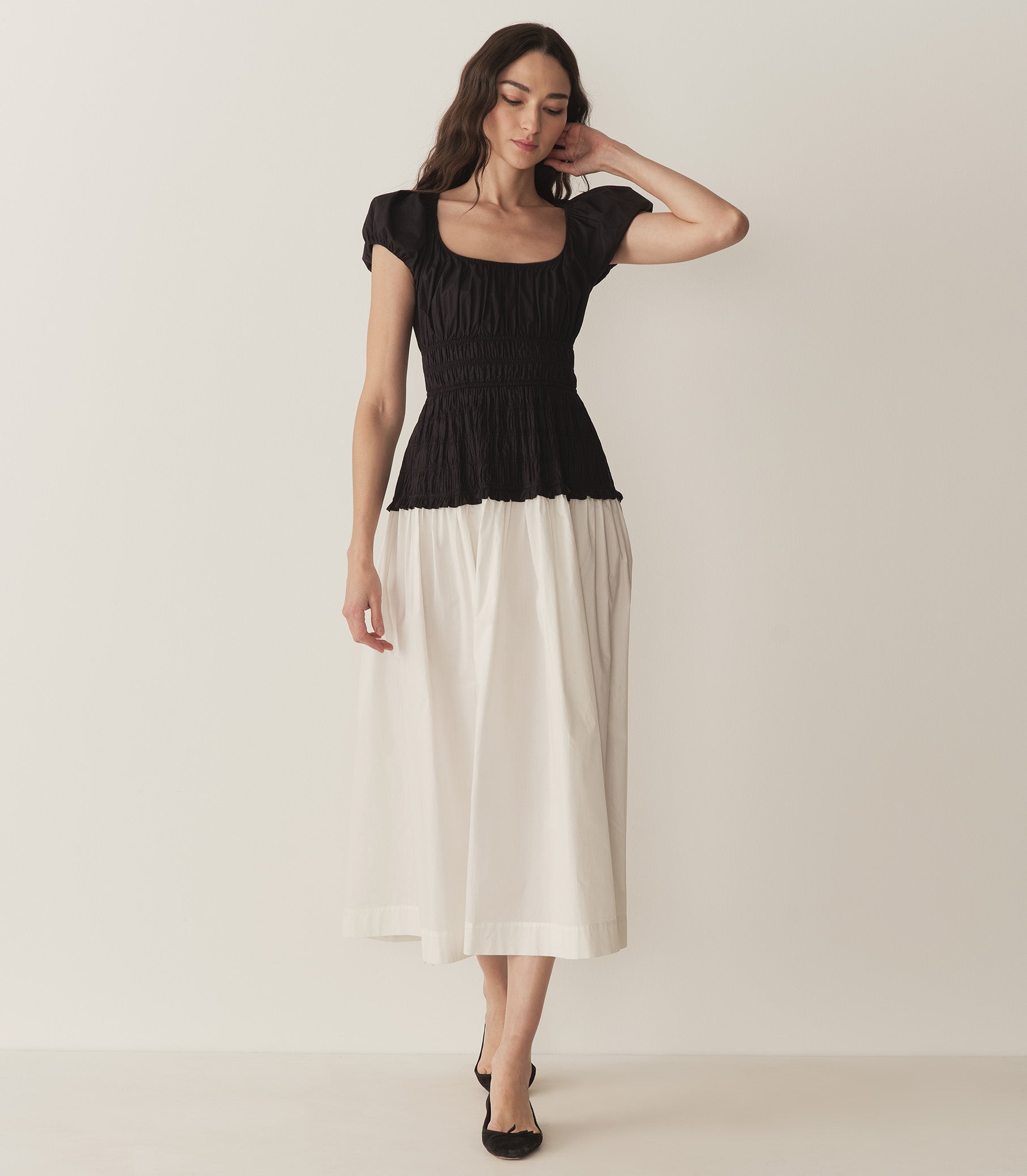 Enya Dress -- Black and Salt