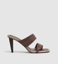 Ruby Leather Strap Heeled Mules in Tan | Was £158 now £68