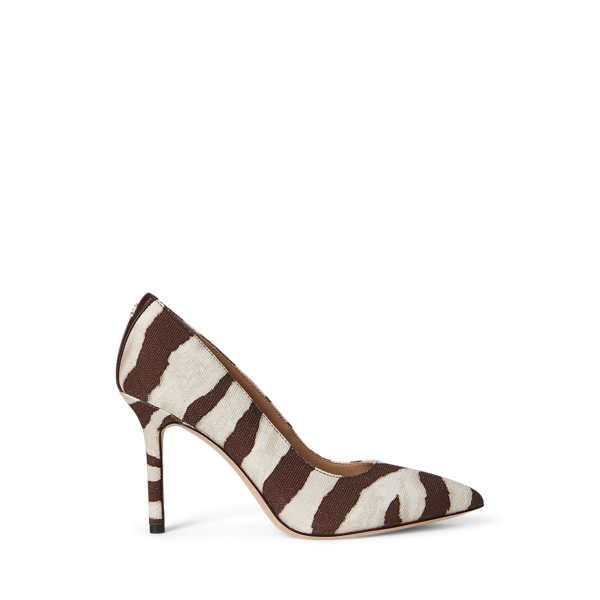 Lindella II Zebra-Print Canvas Pump