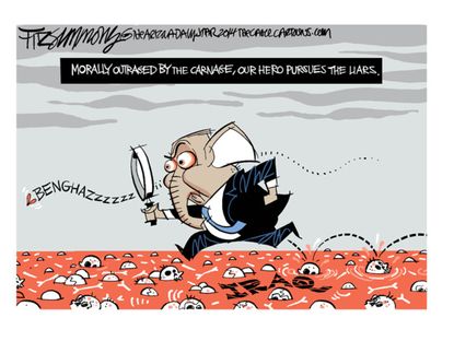 Political cartoon GOP morals Benghazi