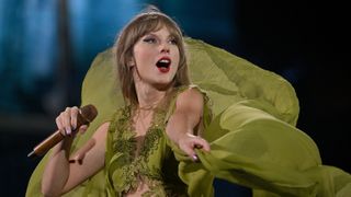 Taylor Swift reacts to the crowd during her hugely popular Eras Tour run