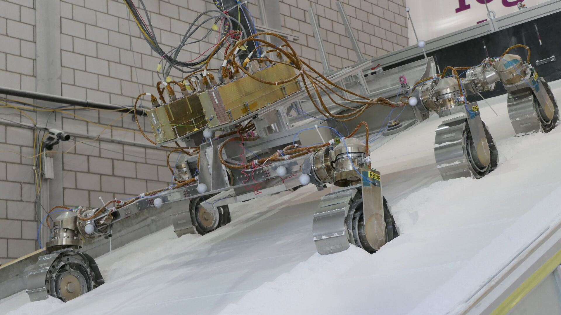 The ExoMars rover is equipped with six wheels, each on their own pivot so they can be steered individually.