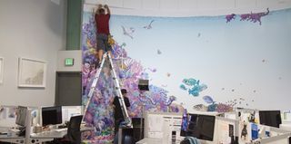 Underwater-inspired mural