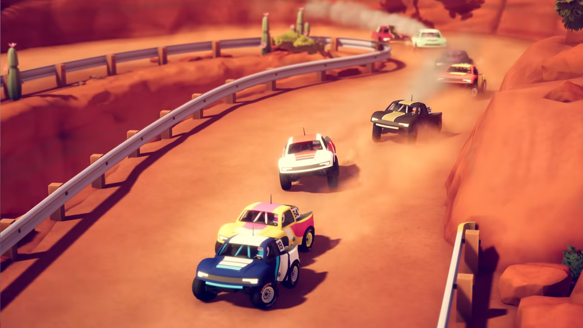 A race in the desert in Circuit Superstars