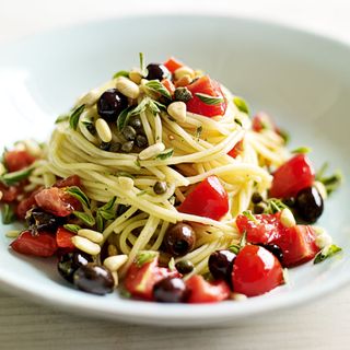 Tomato, Black Olive and Caper Spaghetti